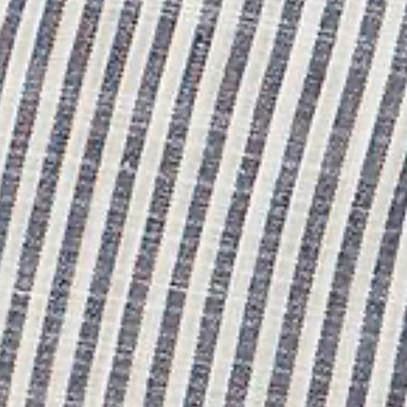 NWT, Speechless, White/Navy Striped Tie Smocked O-ring, Ruffled Hem Halter Dress - Picture 4 of 5